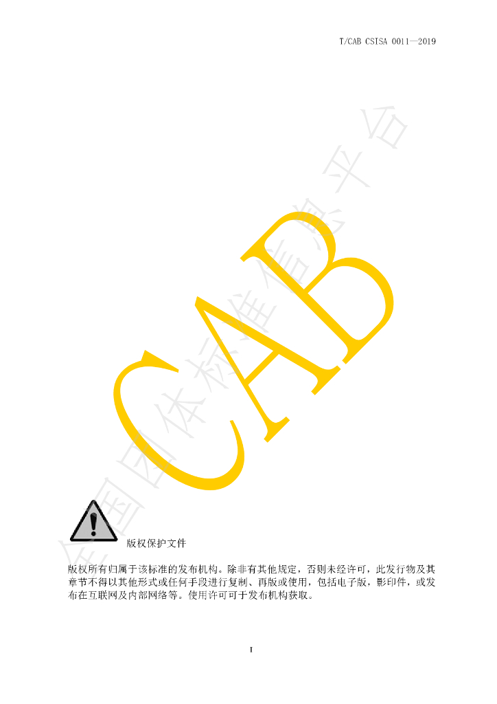 T/CAB CSISA0011-2019 标准预览