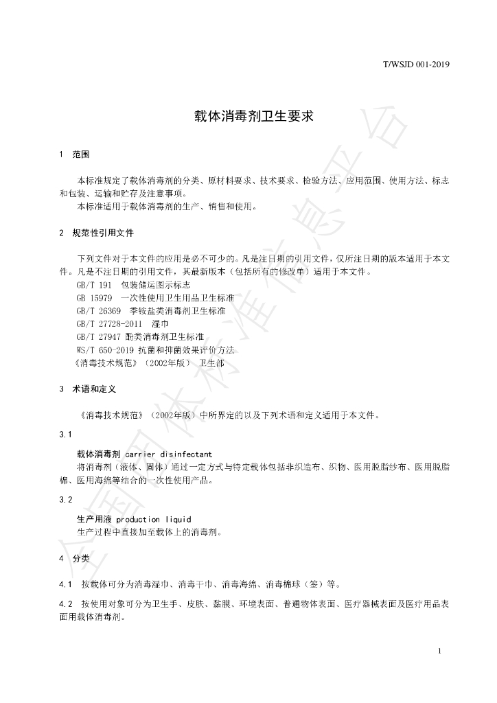 T/WSJD 001-2019 标准预览
