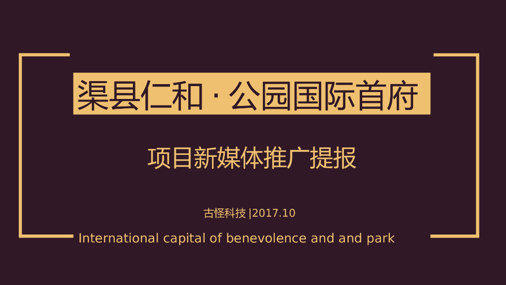 2017渠县仁和·公园国际首府项目前期提报方案-古怪