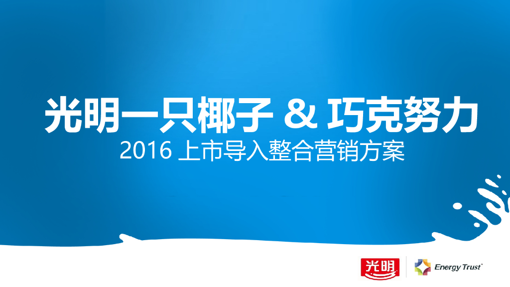 2016光明一只椰子巧克努力上市导入整合营销方案
