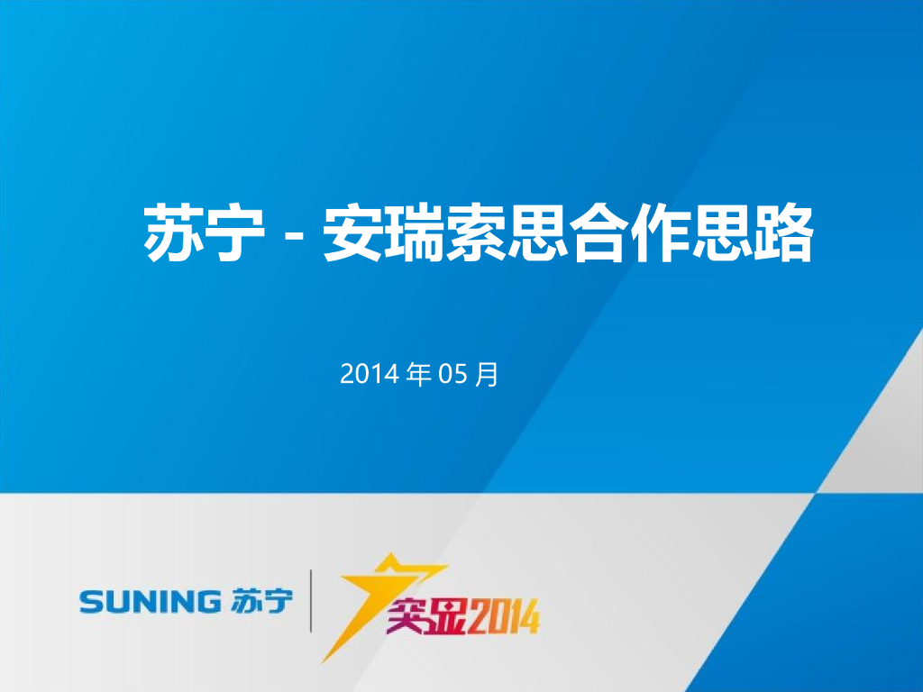 2014苏宁-安瑞索思合作思路
