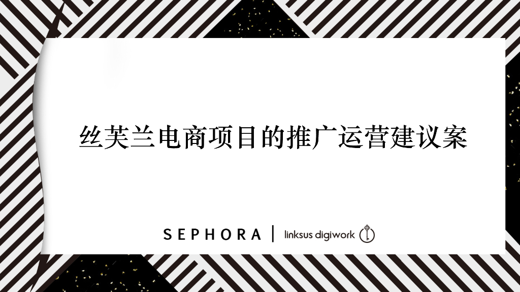 2020丝芙兰电商项目推广运营建议案