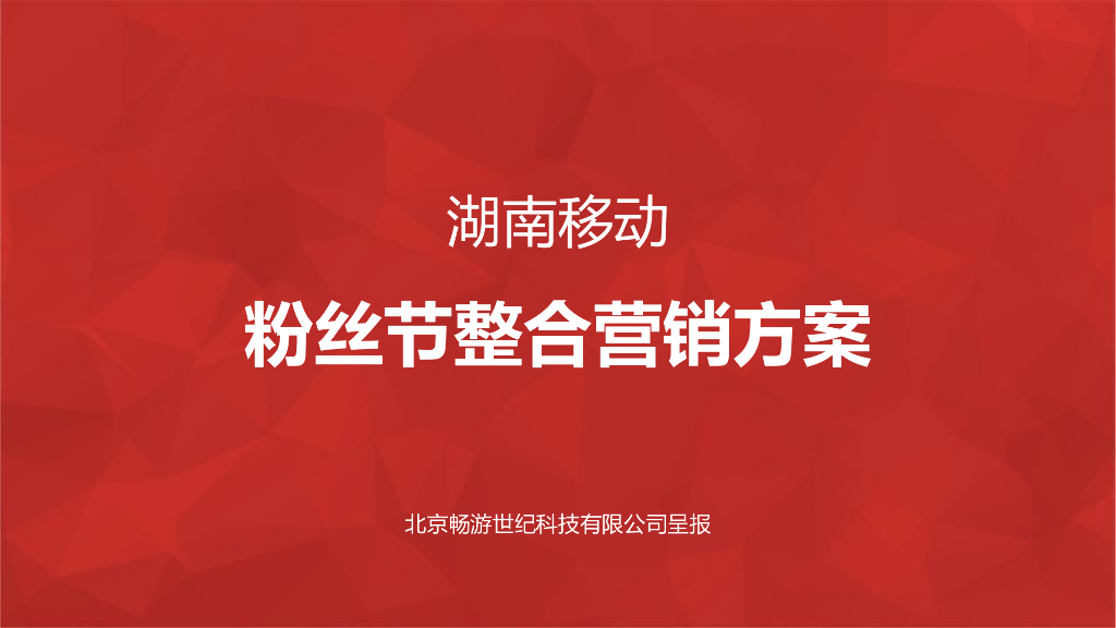 中国移动（湖南）粉丝节营销竞标比稿方案