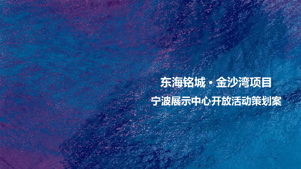 2017金沙湾项目宁波展示中心开放活动策划案