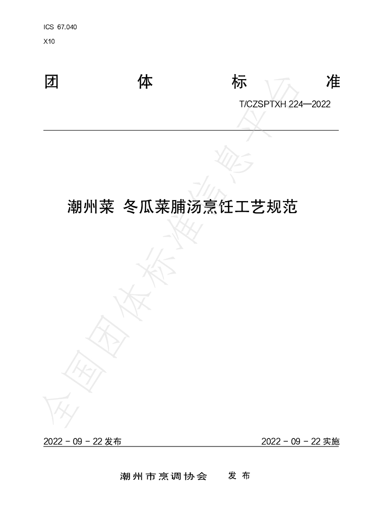 T/CZSPTXH 224-2022 标准预览