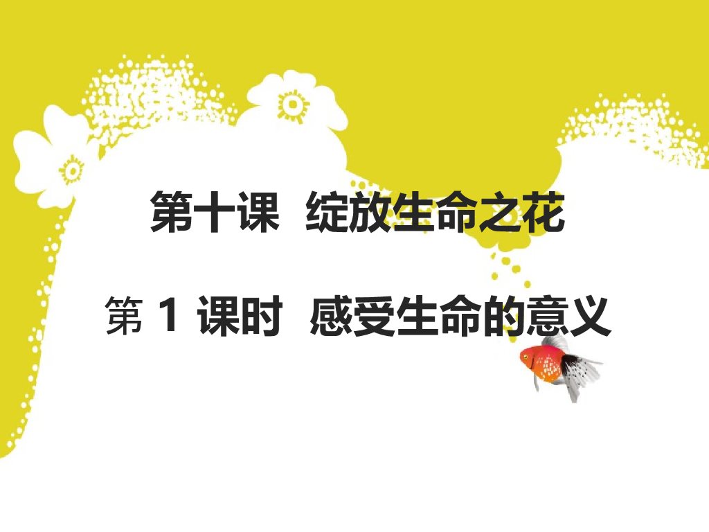 七年级上册 初中道德与法治人教7上道德与法治第十课第1课时《感受生命的意义》