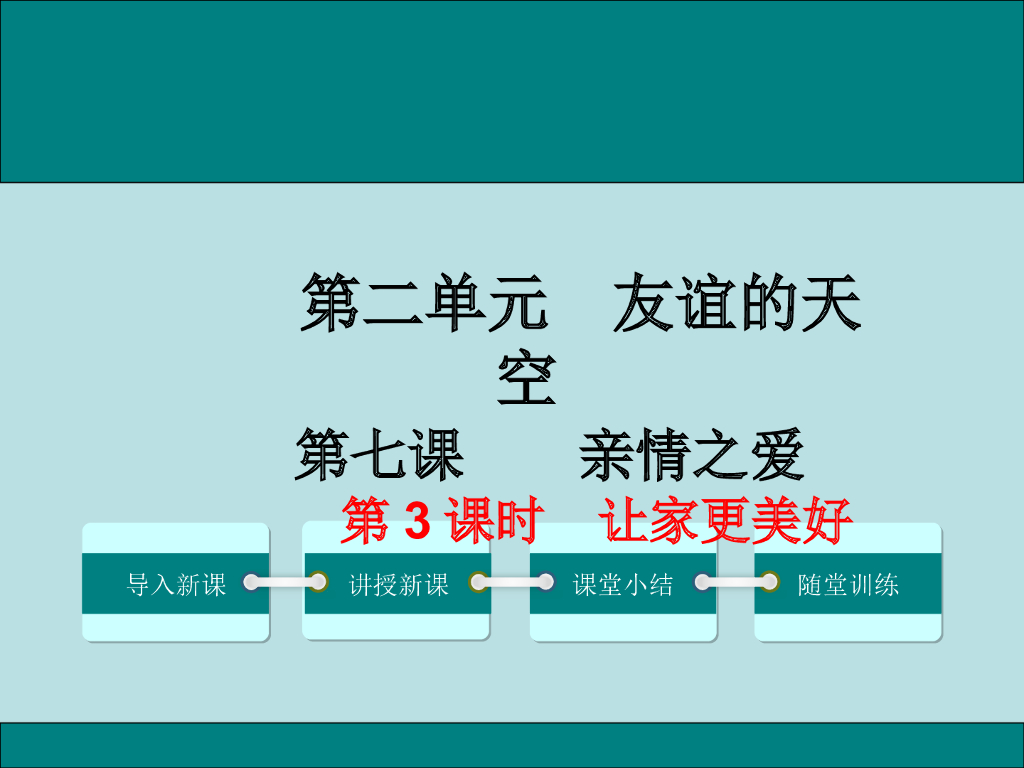 七年级上册 初中道德与法治第3课时 让家更美好(2)