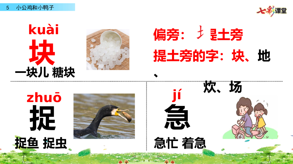部编版一年级语文下册5 小公鸡和小鸭子_第7页