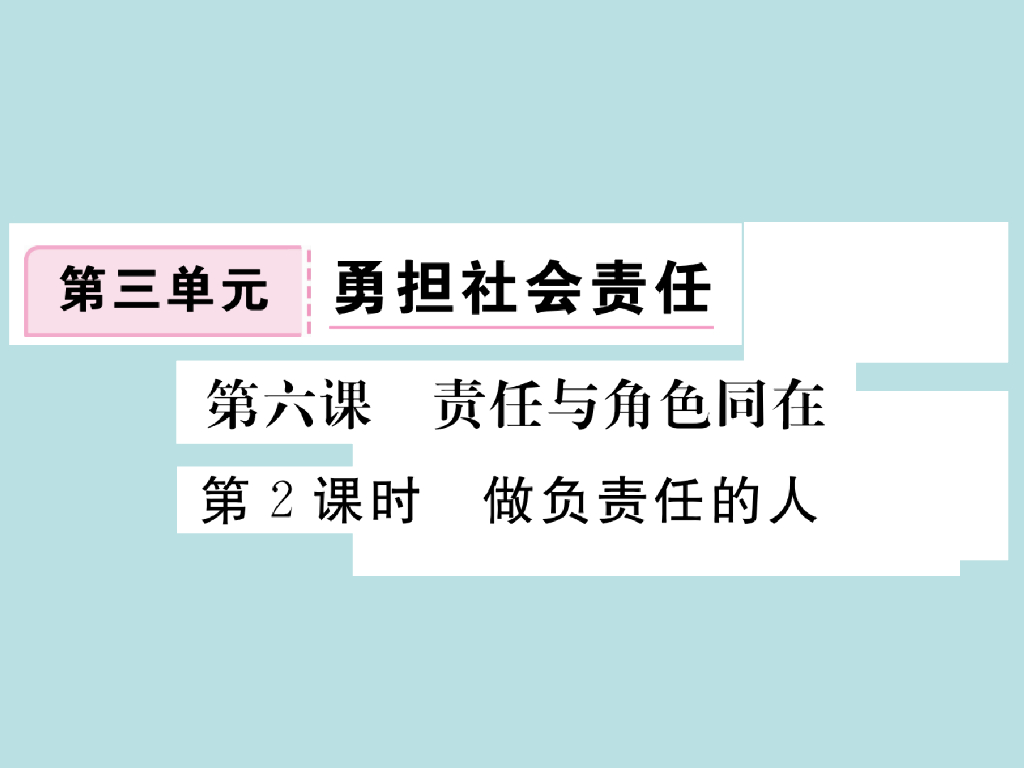 2021部编人教版八年级道德与法治上册习题讲评课件：6.2做负责任的人