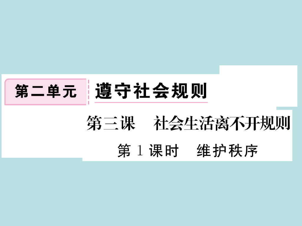 2021部编人教版八年级道德与法治上册习题讲评课件：3.1维护秩序