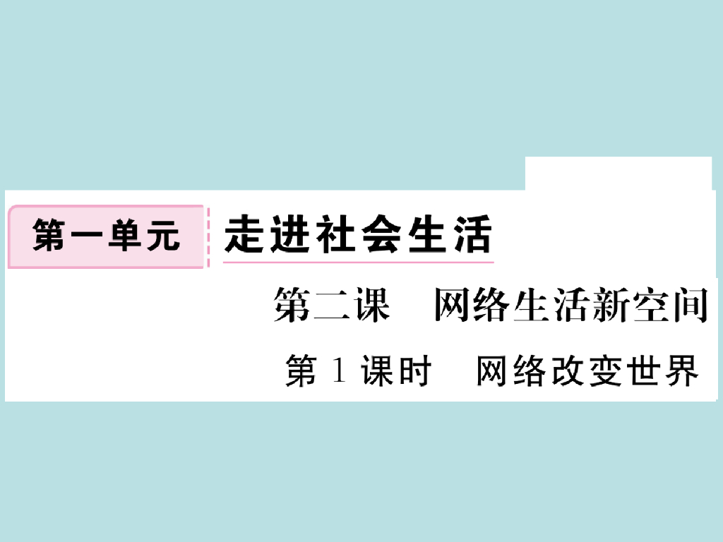 2021部编人教版八年级道德与法治上册习题讲评课件：2.1网络改变世界