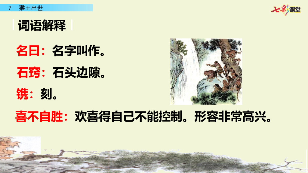 部编版五年级语文下册7 猴王出世_第8页