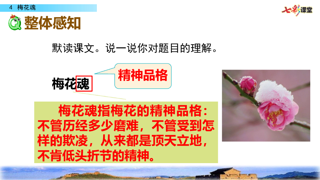 部编版五年级语文下册4 梅花魂_第9页