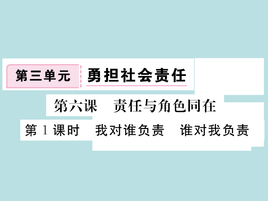 2021部编人教版八年级道德与法治上册习题讲评课件：6.1我对谁负责 谁对我负责