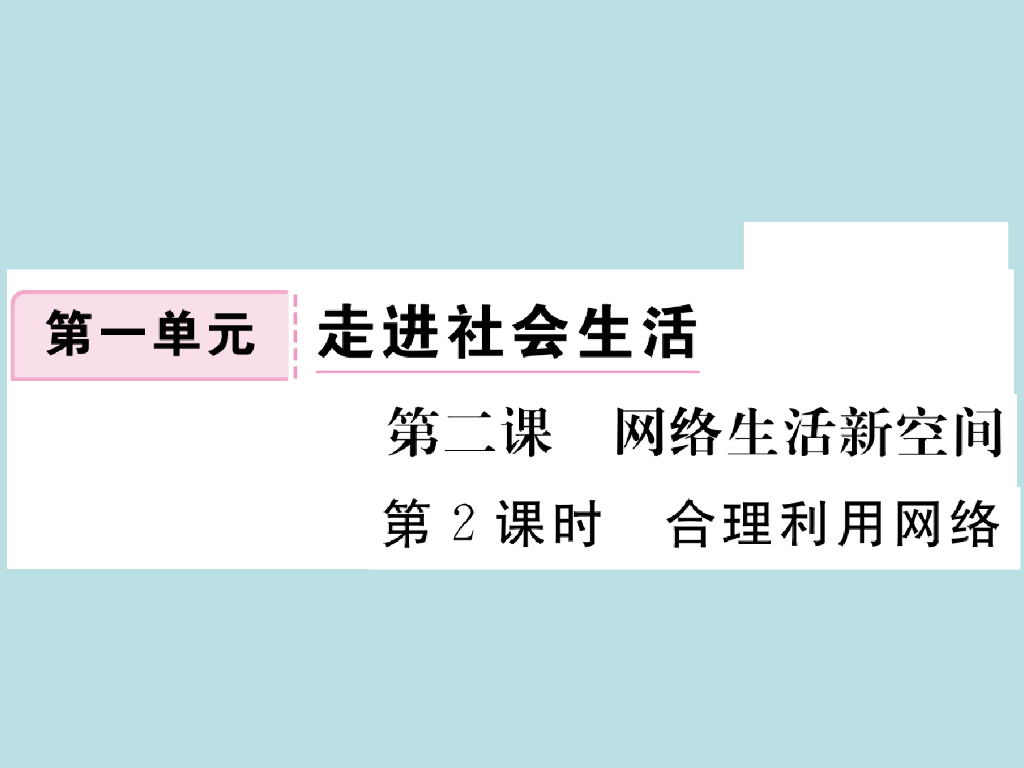 2021部编人教版八年级道德与法治上册习题讲评课件：2.2合理利用网络