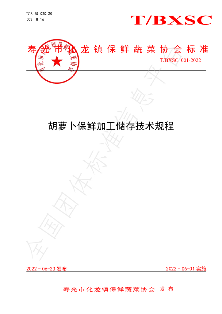 T/BXSC 001-2022 标准预览