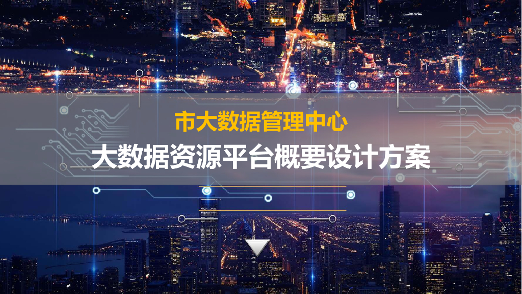 市大数据管理中心：大数据资源平台概要设计方案