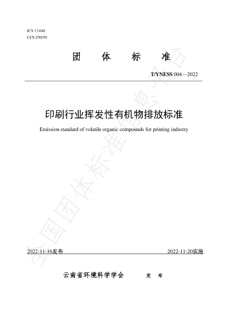 T/YNESS 004-2022 标准预览