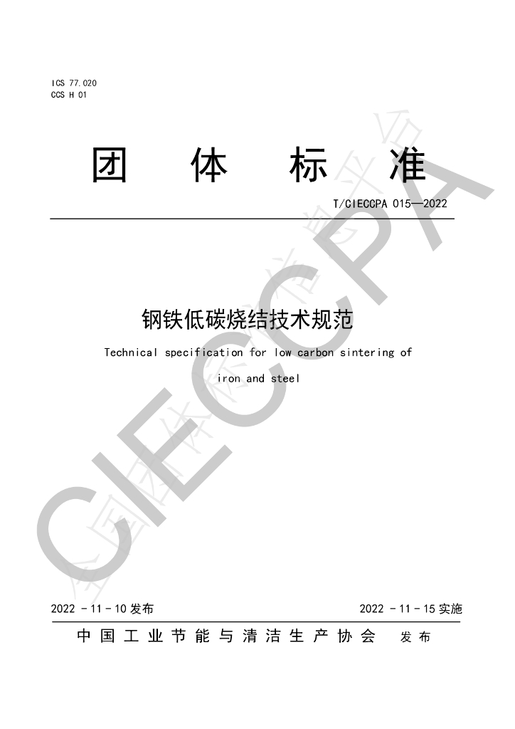 T/CIECCPA 015-2022 标准预览