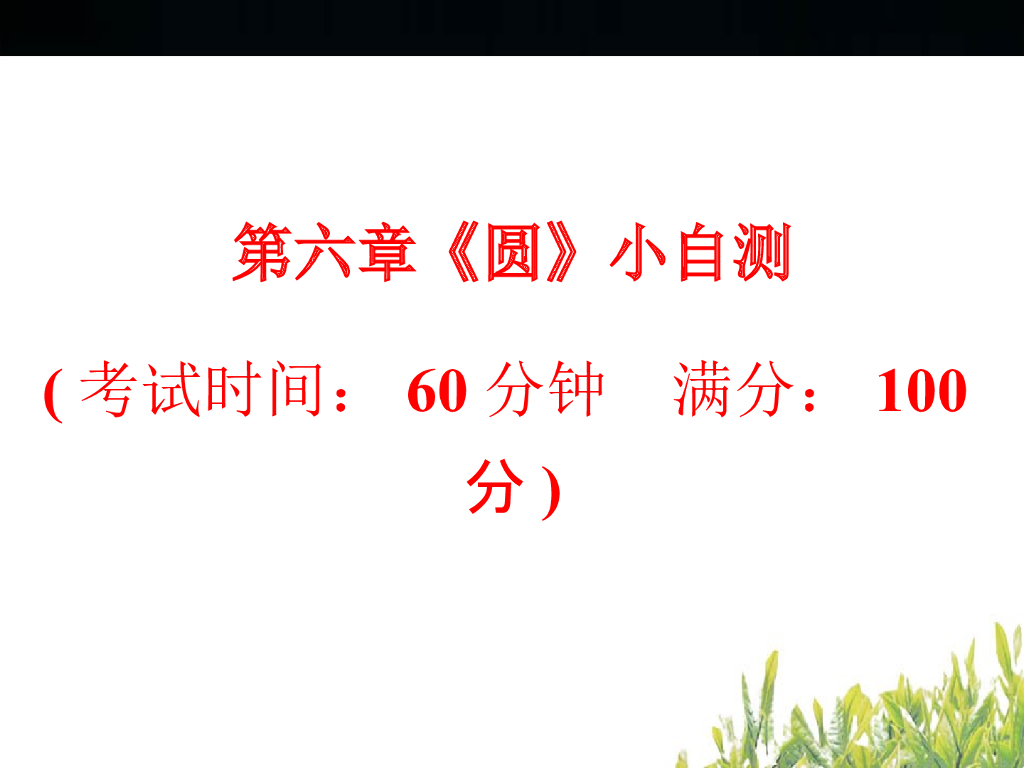 浙江中考数学复习-圆-小自测ppt课件