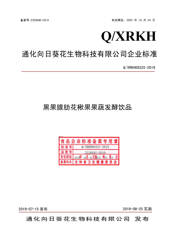 Q/XRKH 0032S-2019 标准预览