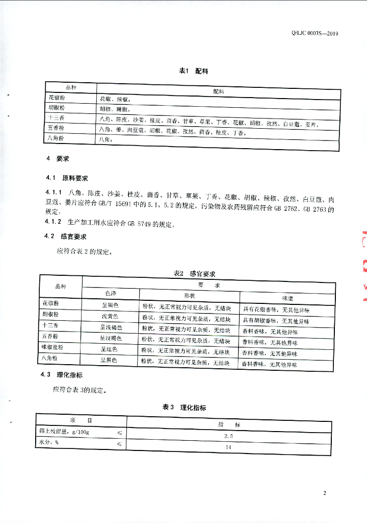 Q/LJC 0003S-2019 标准预览