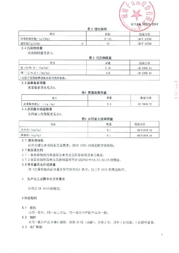 Q/YJLM 0012S-2019 标准预览