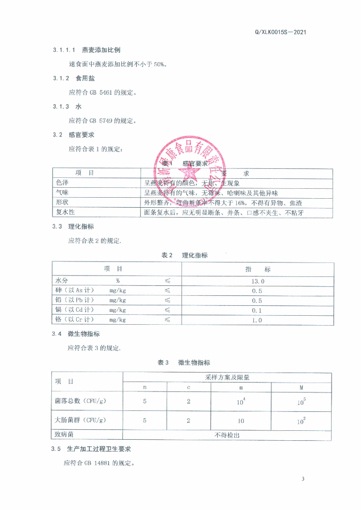 Q/XLK 0015S-2021 标准预览