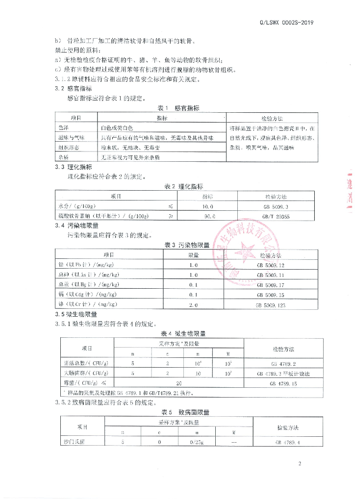 Q/LSWX 0002S-2019 标准预览