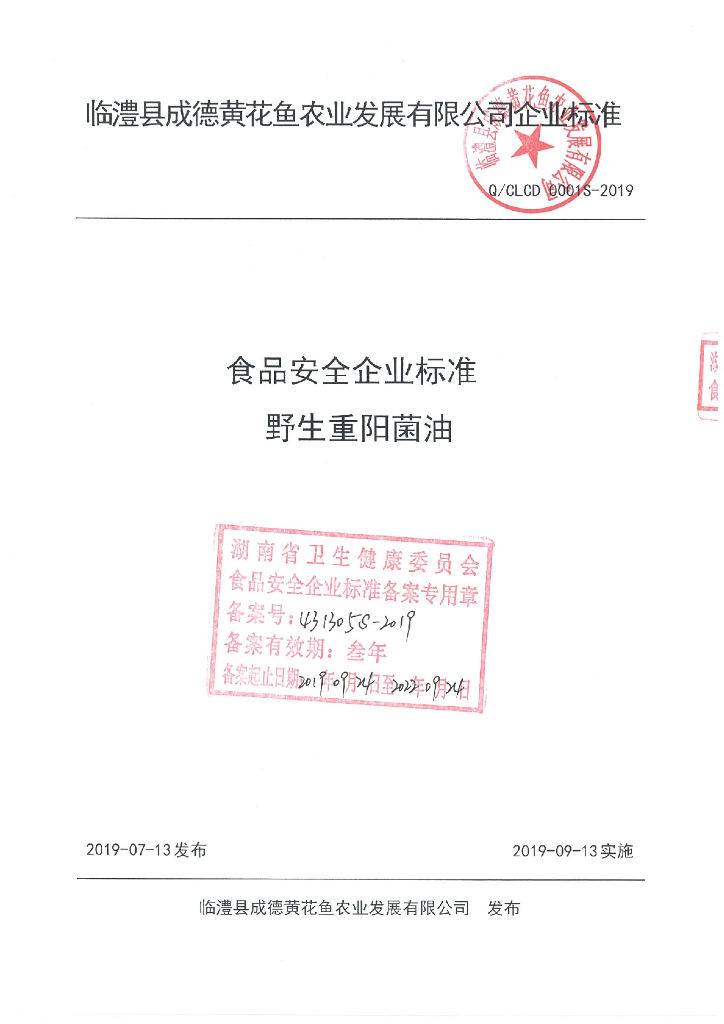 Q/CLCD 0001S-2019 标准预览