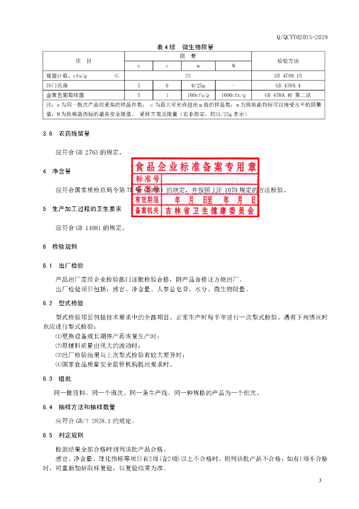 Q/QCYY 0201S-2019 标准预览