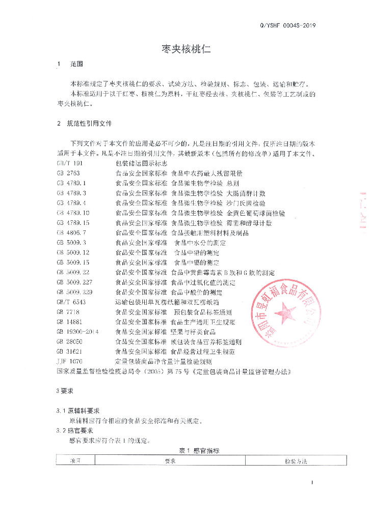 Q/YSHF 0004S-2019 标准预览
