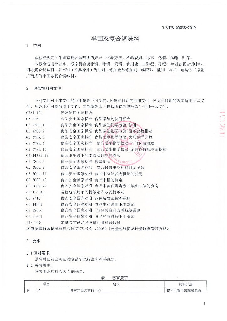 Q/ANYS 0003S-2019 标准预览