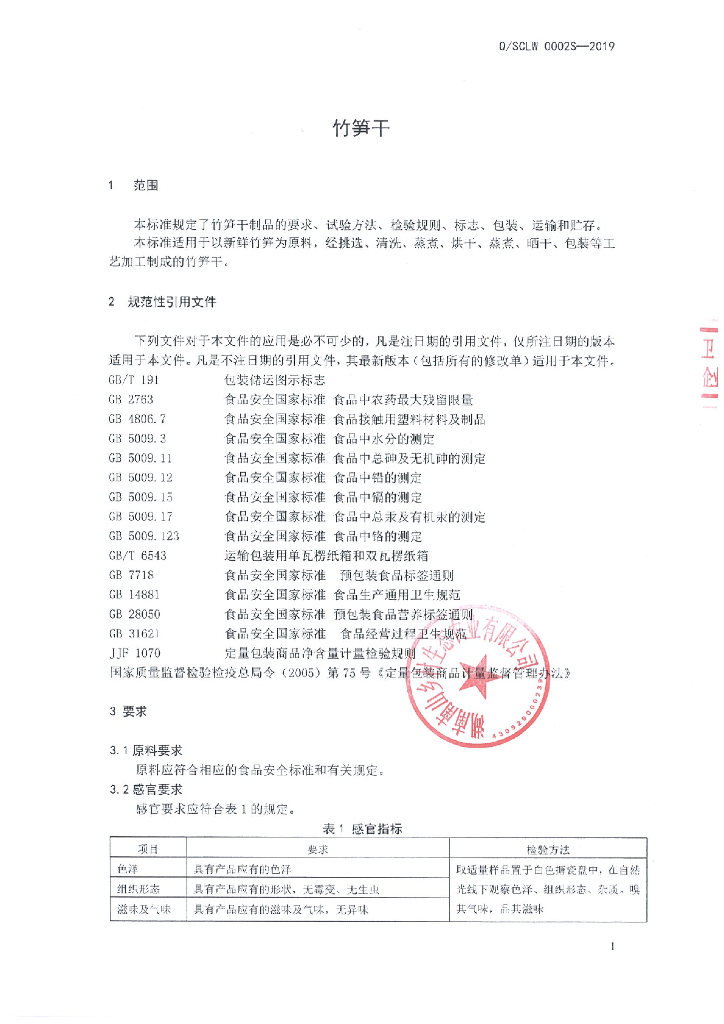 Q/SCLW 0002S-2019 标准预览