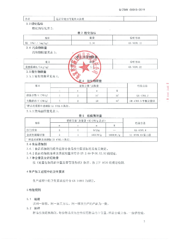 Q/ZSHY 0001S-2019 标准预览