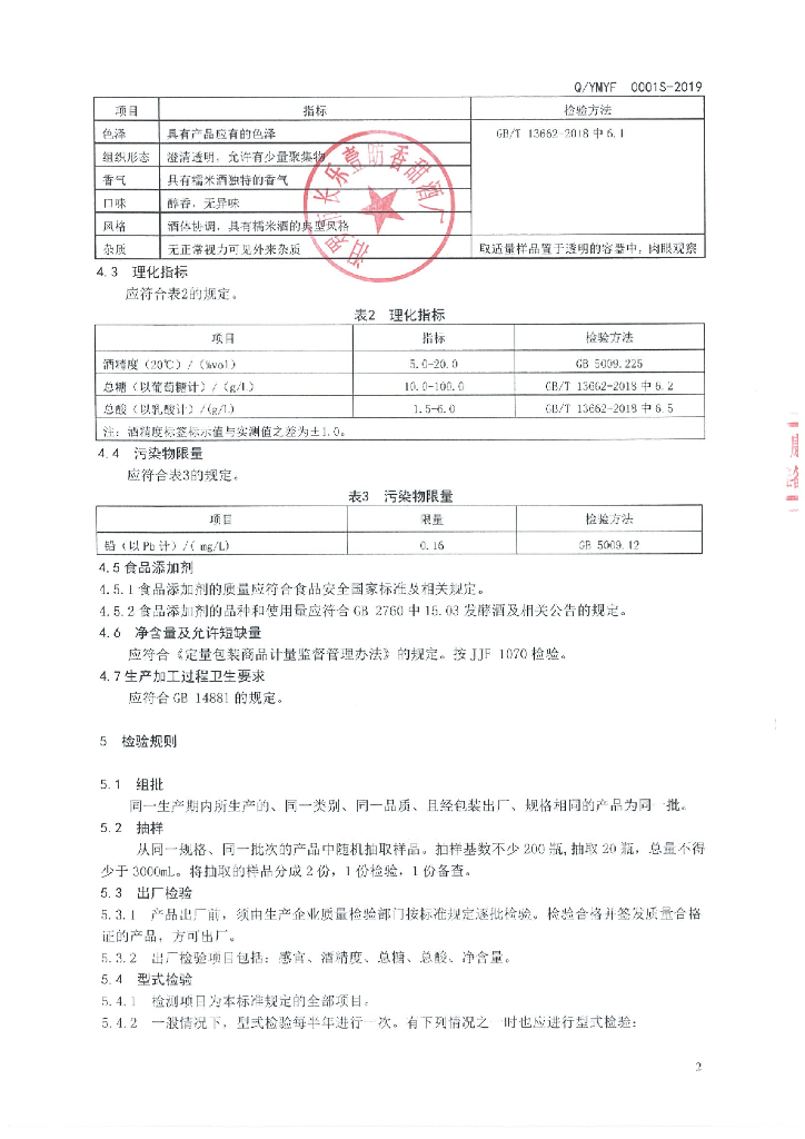 Q/YMYF 0001S-2019 标准预览