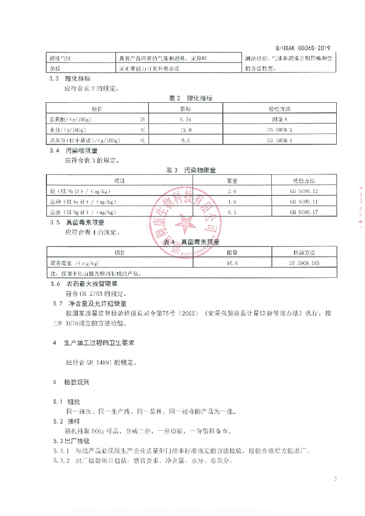 Q/HXAK 0006S-2019 标准预览