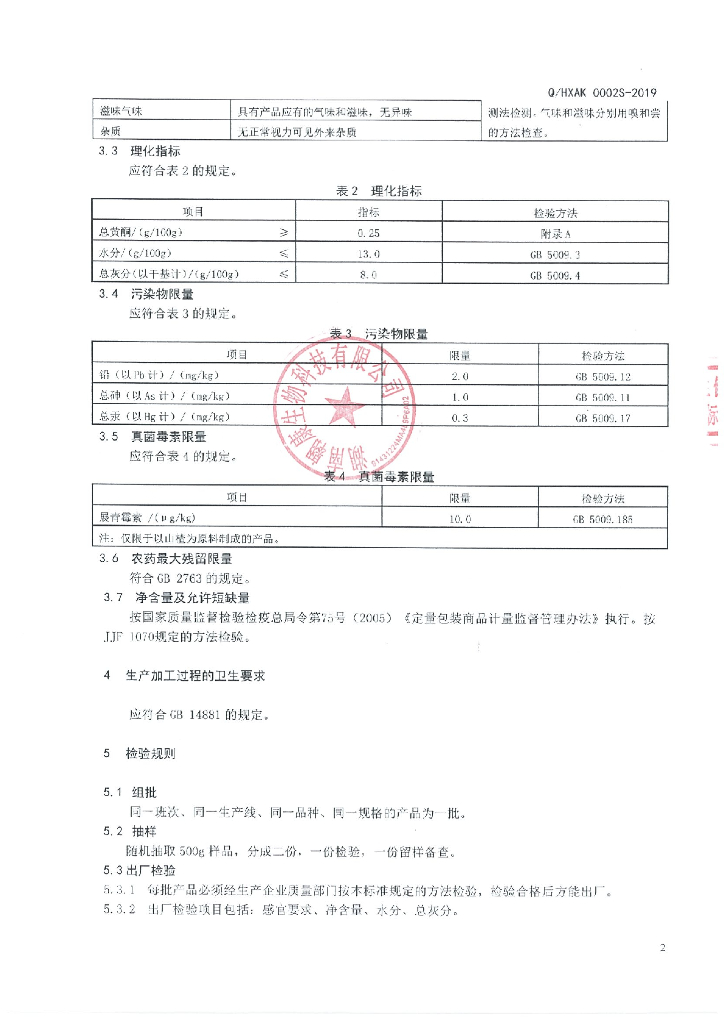 Q/HXAK 0002S-2019 标准预览