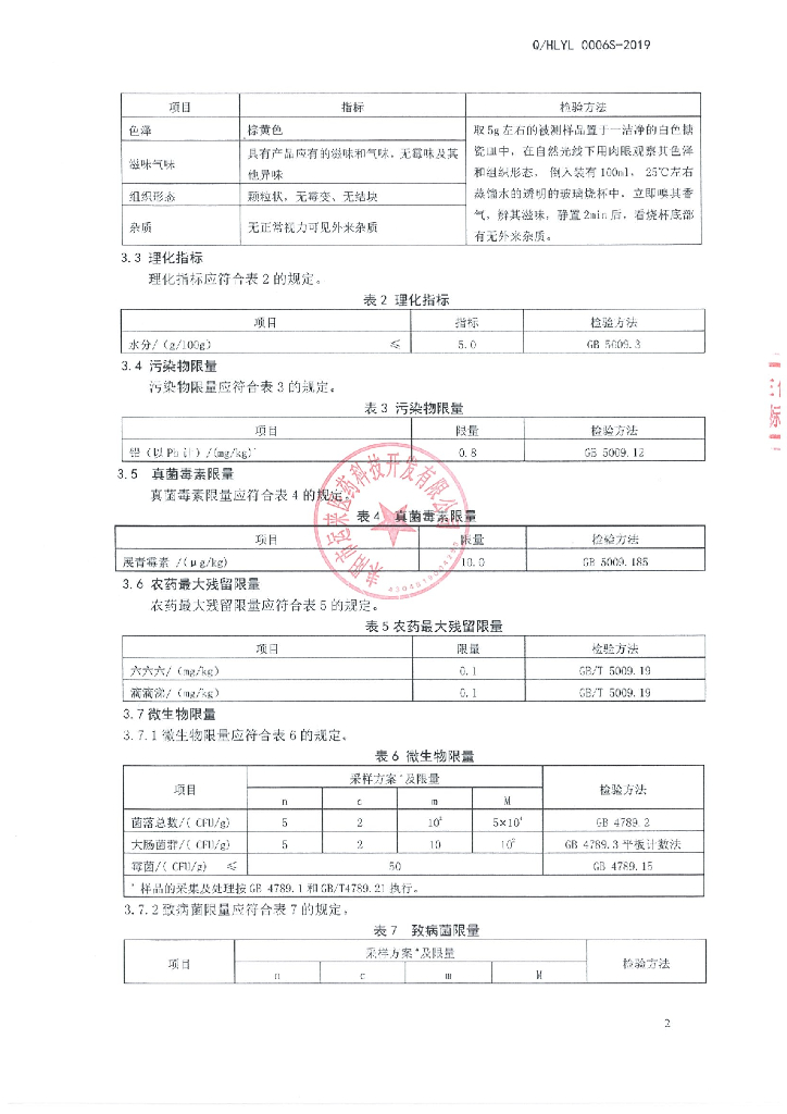 Q/HLYL 0006S-2019 标准预览