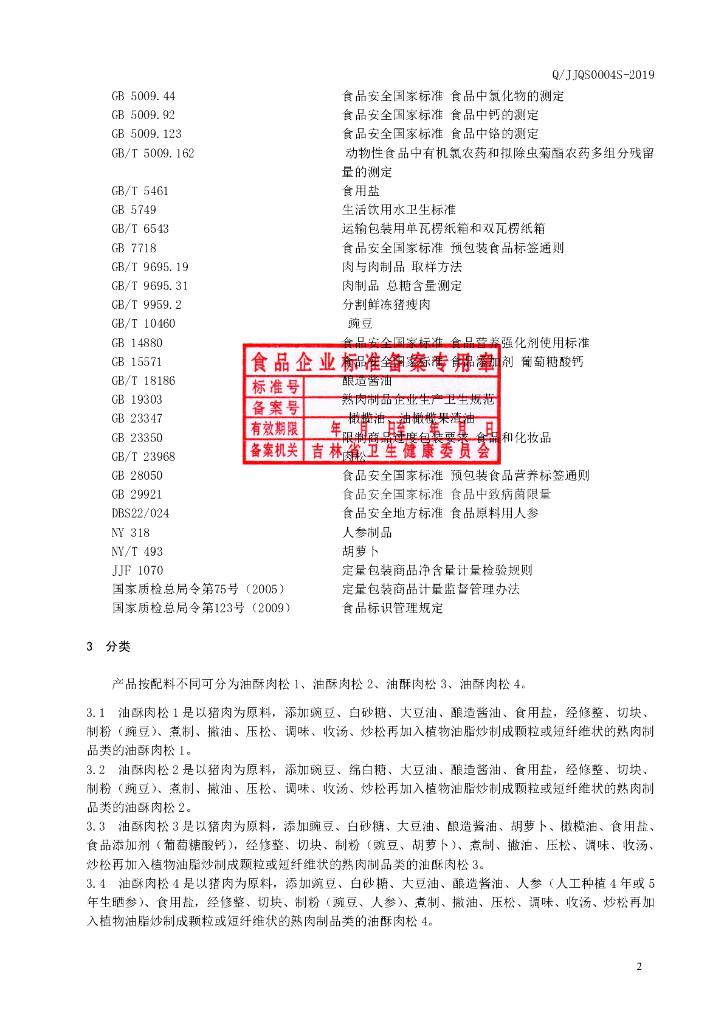 Q/JJQS 0004S-2019 标准预览
