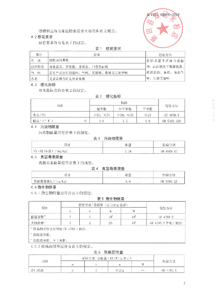 Q/YXZJ 0001S-2019 标准预览