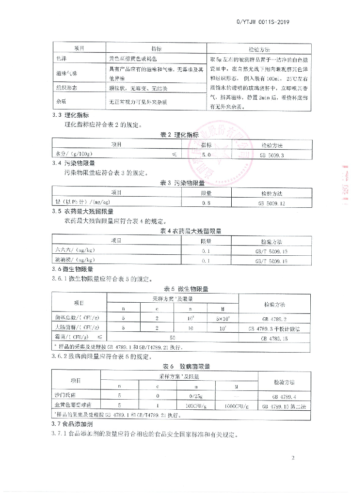 Q/YTJM 0011S-2019 标准预览