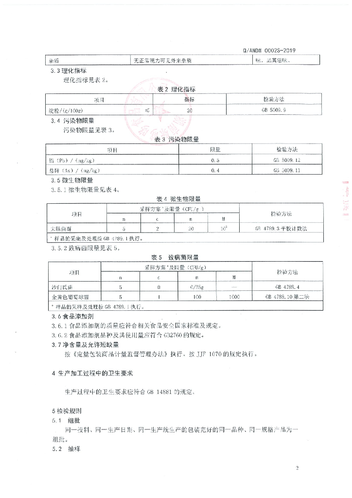Q/ANDW 0002S-2019 标准预览