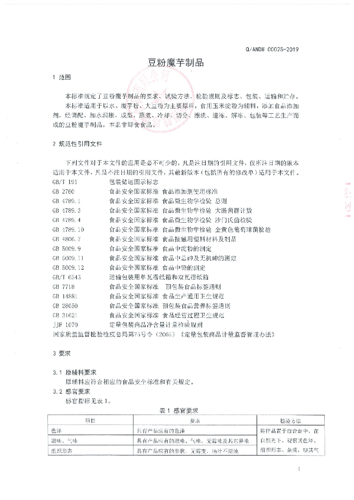 Q/ANDW 0002S-2019 标准预览