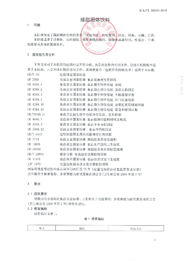 Q/AJTS 0001S-2019 标准预览