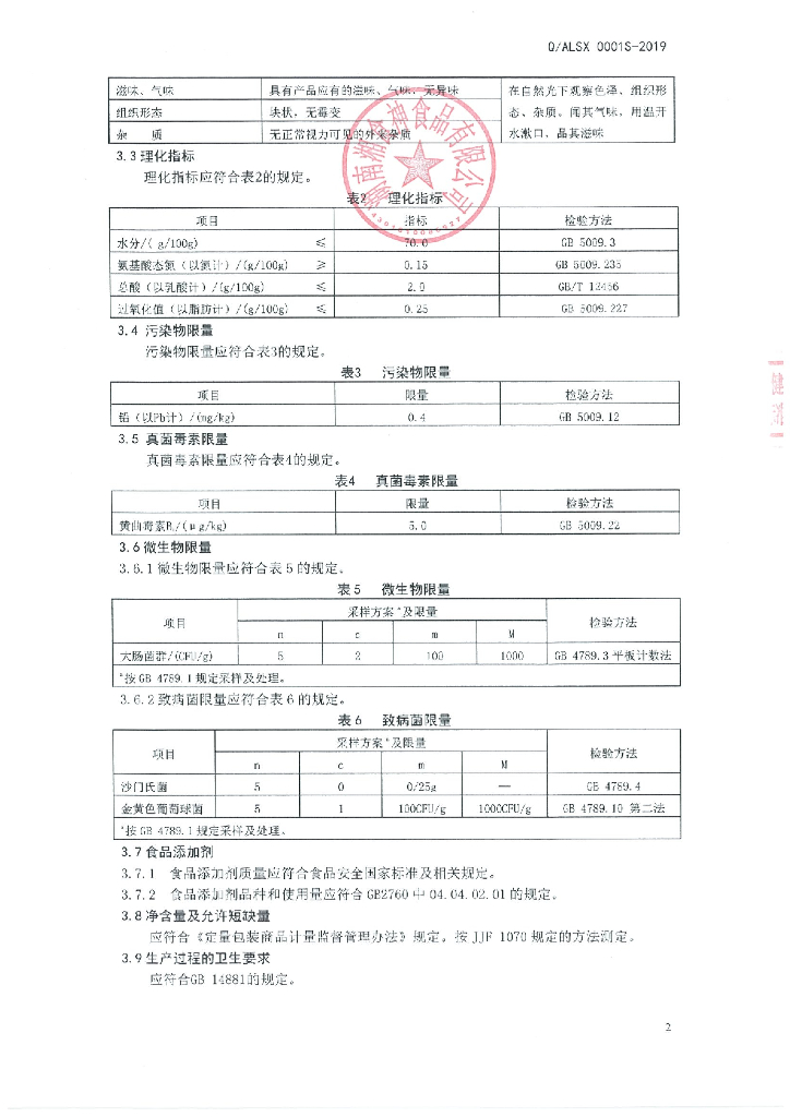 Q/ALSX 0001S-2019 标准预览