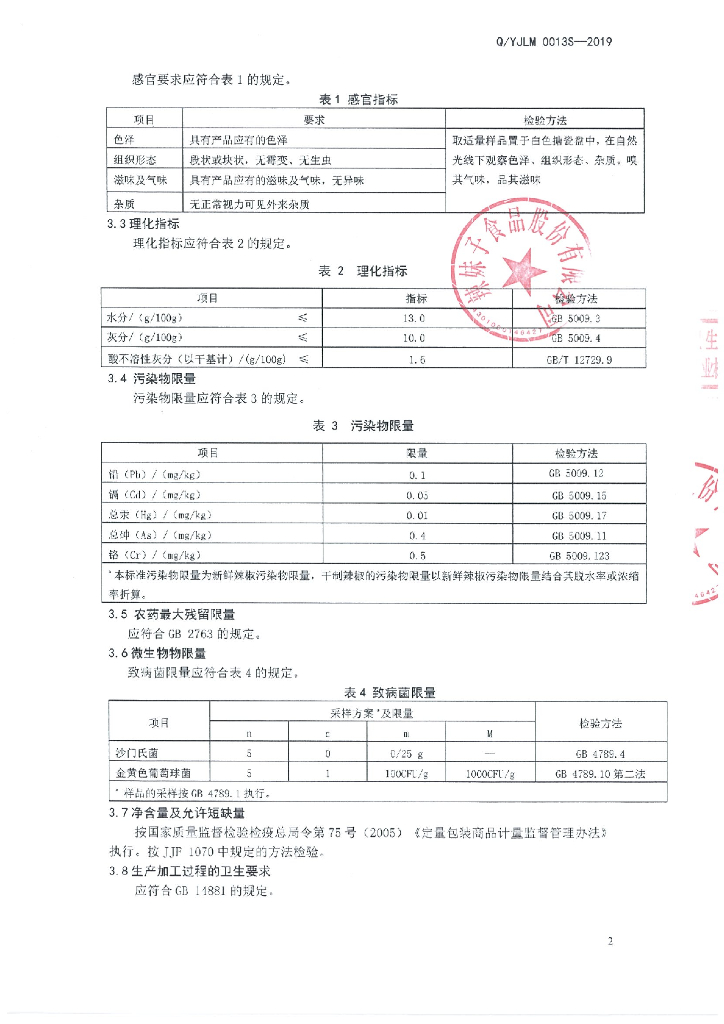 Q/YJLM 0013S-2019 标准预览