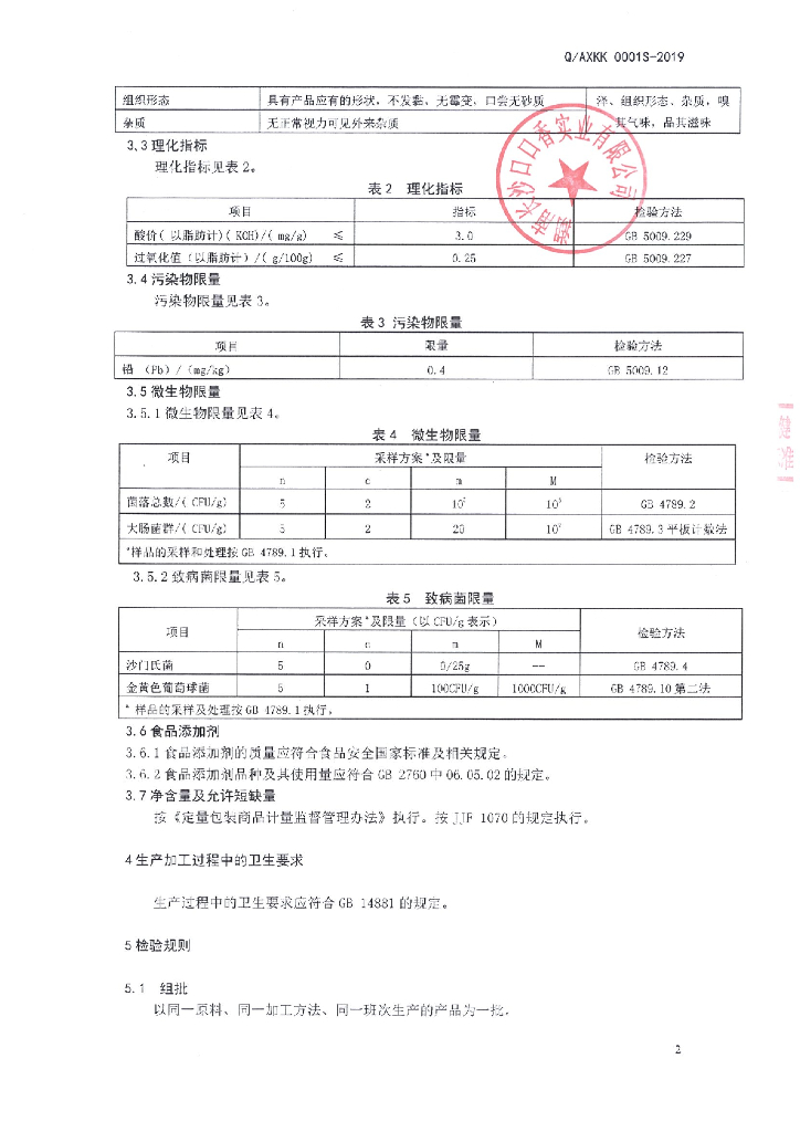 Q/AXKK 0001S-2019 标准预览