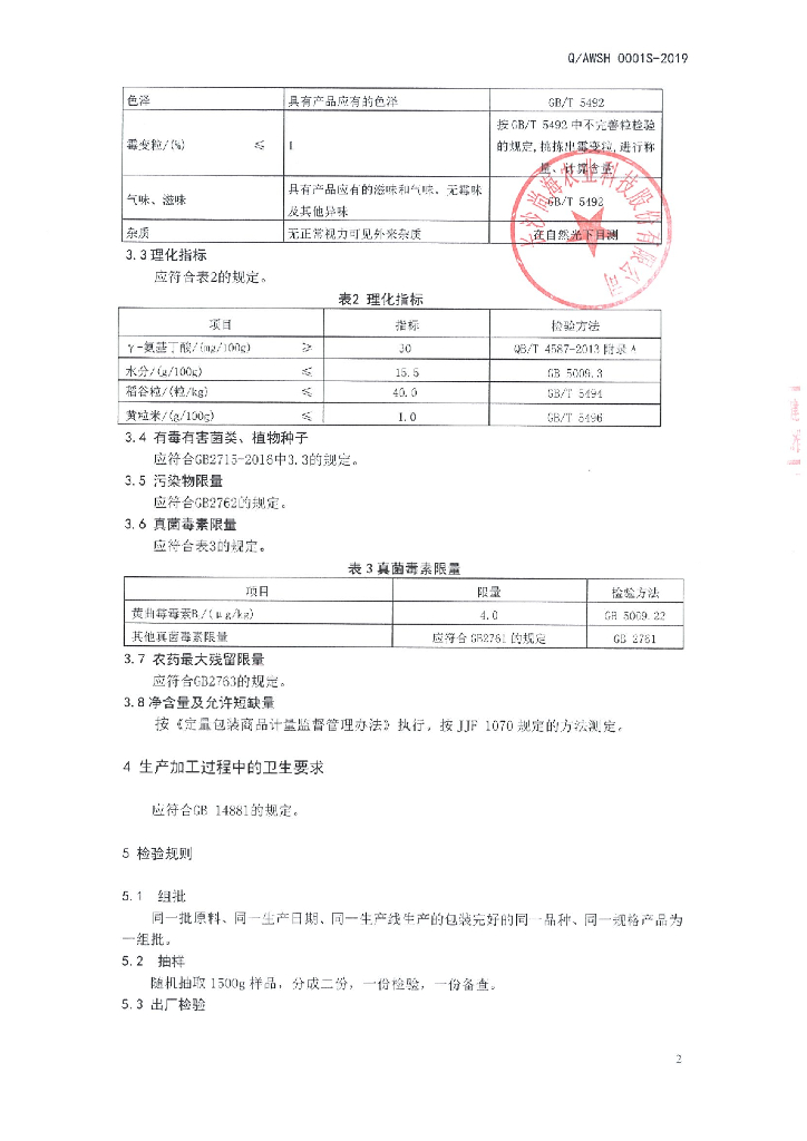 Q/AWSH 0001S-2019 标准预览