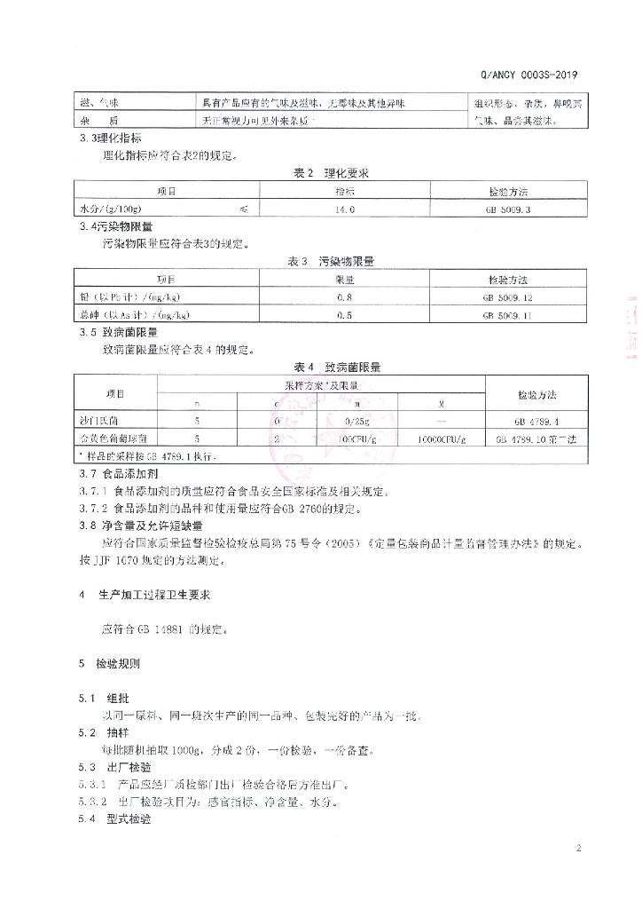 Q/ANCY 0003S-2019 标准预览